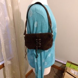 American Eagle Small Brown Suede Satchel Purse